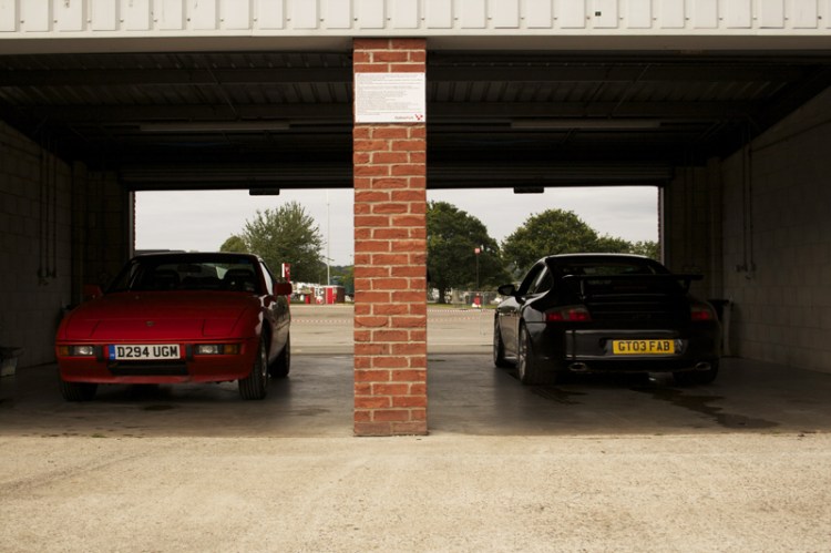 Porsche 924 S and 996.2 GT3 at Oulton Park